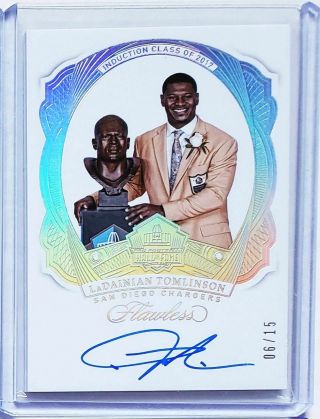 2018 Flawless Ladanian Tomlinson Auto Hall Of Fame Silver Ssp /15 Chargers