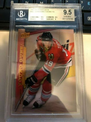 2007 - 08 Ud Young Guns Rookie Rc Card Jonathan Toews Chicago Blackhawks Bgs 9.  5