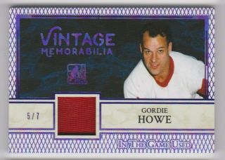 2017 Leaf In The Game Vintage Memorabilia Jersey /7 Red Wings - Gordie Howe