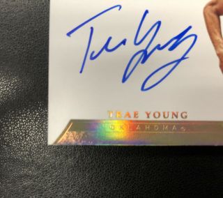 9/10 Auto Trae Young Flawless Gold RC Hard Signed Rookie Team Slogans OU Sooners 3