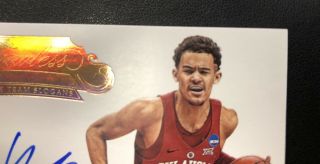 9/10 Auto Trae Young Flawless Gold RC Hard Signed Rookie Team Slogans OU Sooners 5