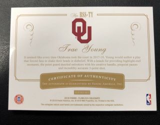 9/10 Auto Trae Young Flawless Gold RC Hard Signed Rookie Team Slogans OU Sooners 6