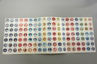 1984 Fun Foods Baseball Button Pin Proof Sheet Set (133)