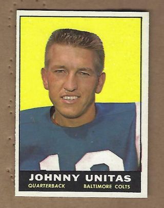 1961 Topps Football Johnny Unitas 1 Near /