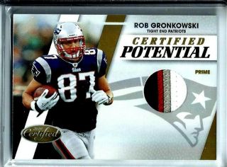2010 Certified Potential Rookie Rob Gronkowski 4 - Color Worn Prime Jersey 01/50