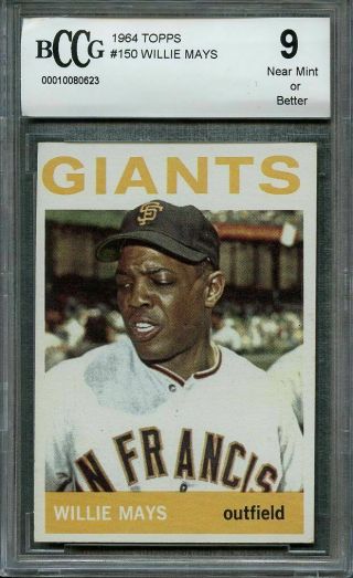 1964 Topps 150 Willie Mays San Francisco Giants Bgs Bccg 9