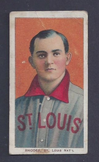 1909 - 11 T206 Charlie Rhodes Portrait Piedmont Tobacco Card St.  Louis Nat 