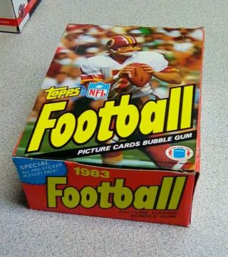 1983 Topps Football Wax Pack Display Box - - Empty Box - -