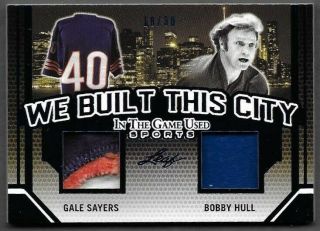 2019 Leaf Itg We Built This City Gale Sayers & Bobby Hull Game Patch 18/30