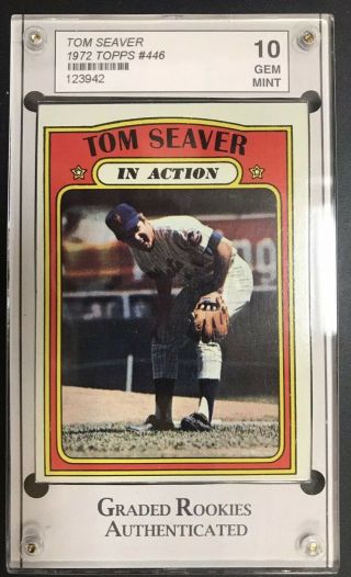 Tom Seaver 1972 Topps In Action 446 Graded Gem 10