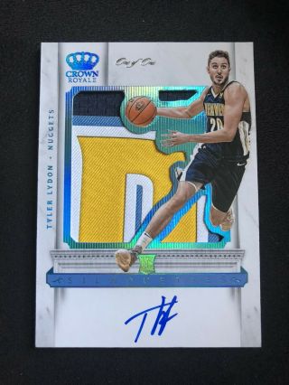 2017/18 Panini Crown Royale Silhouette Prime Tyler Lydon Rc Patch Auto 1/1