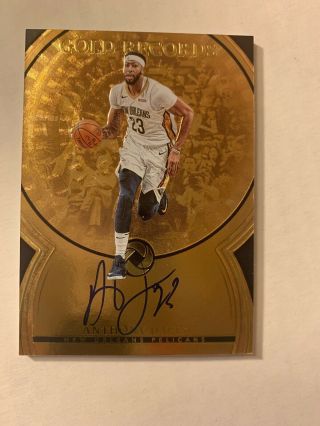 2017 - 18 Opulence Anthony Davis On Card Auto Lakers Gold Records 5/35 Hot