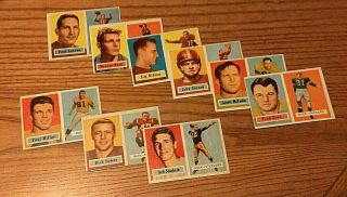 1957 Topps Football 9 Different Cards Vg - Ex,  And Better