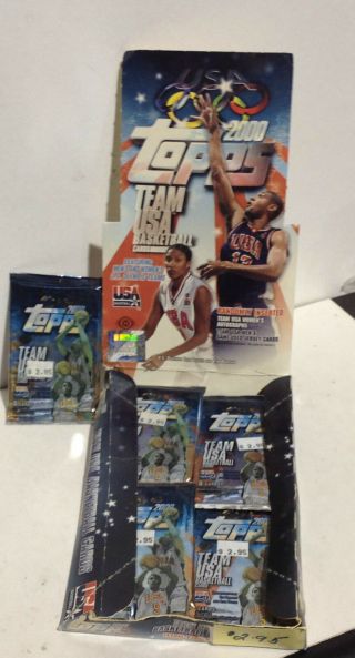 9 Packs From A 2000 Topps Team Usa Basketball Cards Box
