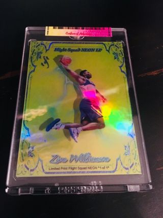 Zion Williamson Neon Refractor - Rookie Card - 1 Of 1 - Encased Uncirculated