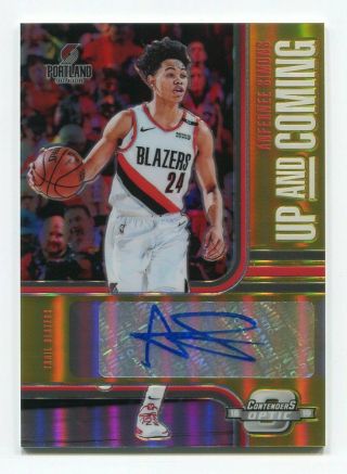 2018 - 19 Panini Contenders Optic Up And Coming Anfernee Simons Auto Gold /10 Rc