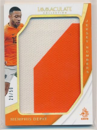 Memphis Depay 2018 - 19 Immaculate Jersey Numbers Jumbo Patch Relic 29/50 D1