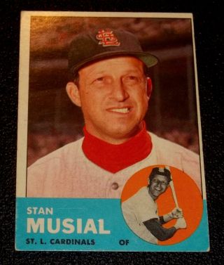 1963 Topps Stan Musial 250 Baseball Card St Louis Cardinals - Card