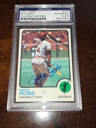 Pete Rose 1973 Topps Autograph Auto Psa Authenticated Hof Hall Of Fame Hof Reds