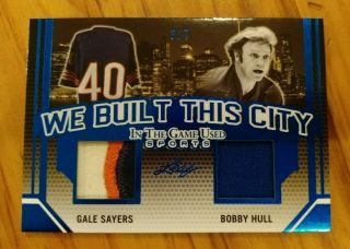 2019 Leaf In The Game Gale Sayers / Bobby Hull We Built This City Patch 3/7