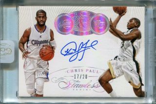2014 - 15 Panini Flawless Now & Then Signatures 10 Chris Paul Auto 17/20