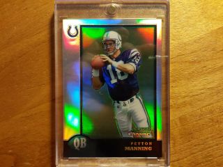 Peyton Manning 1998 Bowman Chrome Refractor Rc In Mag Case Bcp1 Colts Broncos^