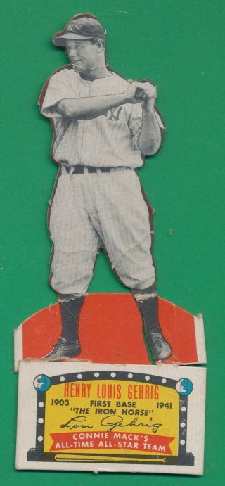 Authentic Lou Gehrig Hof 1951 Topps Connie Mack All - Star Card Low Grade Filler