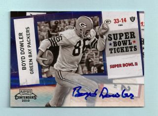 Boyd Dowler 2010 Playoff Contenders Bowl Tickets Autograph Auto Packers