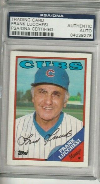 Frank Lucchesi Manager Chicago Cubs Psa Cert Encapsulated Auto Signed Topps Card