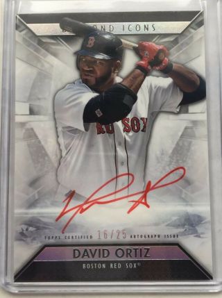 2019 Topps Diamond Icons David Ortiz Red Ink Auto Sp D 16/25 Red Sox