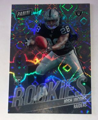 2019 Panini National Silver Josh Jacobs Galactic Rookie Rc Card D 3/5