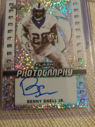 Benny Snell Jr 2019 Leaf Flash Auto Rookie Rc Pittsburgh Steelers