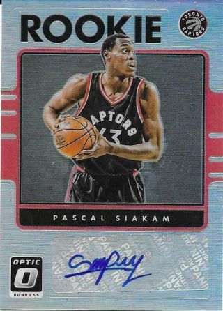 2016 - 17 Donruss Optic Rookie Signatures Holo 35 Pascal Siakam - Raptors