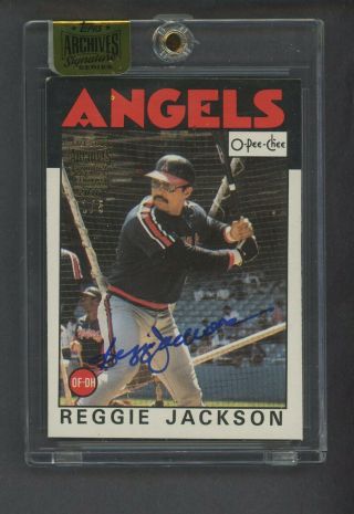 2016 Topps Archives 1986 Opc Reggie Jackson Hof Signed Auto 1/5 Angels