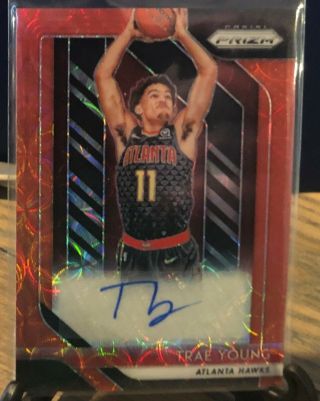 2018 - 19 Prizm Choice Red Auto Trae Young Rookie