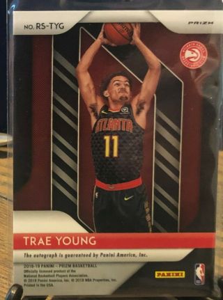 2018 - 19 Prizm Choice Red Auto Trae Young Rookie 2