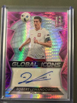 Robert Lewandowski 2016 - 17 Spectra Global Icons Rl Pink Auto 16/25 Bayern Bm1