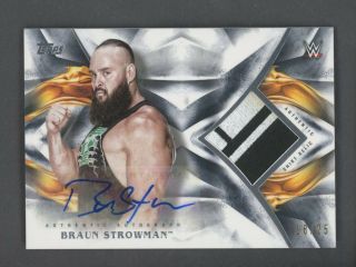 2019 Topps Wwe Wrestling Undisputed Braun Strowman Signed Auto Patch 18/25