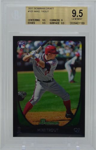 2011 Bowman Draft 101 Mike Trout Rc Bgs 9.  5