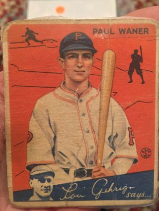 Lou Gehrig Says Paul Waner No.  11 1934 Series Big League Chewing Gum