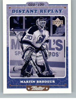 1999 - 00 Upper Deck Retro Distant Replay Level 2 Dr2 Martin Brodeur 022/100