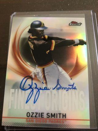Ozzie Smith 2019 Topps Finest Origins Refractor On - Card Autograph Auto Sp
