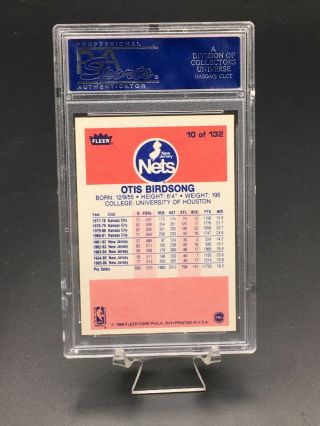 1986 FLEER BASKETBALL OTIS BIRDSONG PSA NM - MT 8 10 NJ NETS SET BREAK 2
