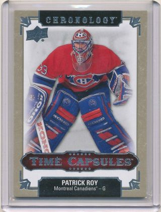 Opened 2018 - 19 Upper Deck Chronology Patrick Roy Time Capsules Rip Card Ripped