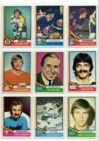 1974 - 75 TOPPS Complete Hockey Set 264 Cards; Set 2