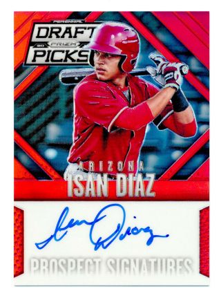 2014 Panini Prizm Draft Isan Diaz Rc Red Refractor Auto Autograph Rookie 97/100