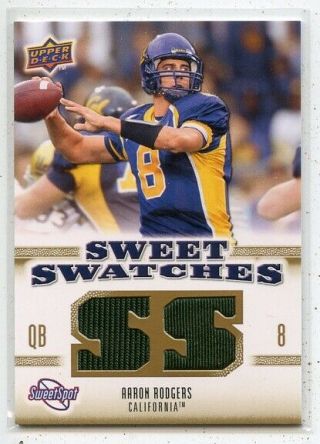 Aaron Rodgers 2010 Ud Sweet Spot Swatches Dual Jersey Relic Packers