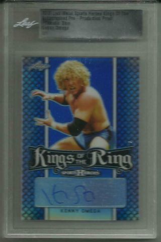 2018 Leaf Metal Sports Heroes Kenny Omega Auto 1/1 Prismatic Blue Aew Roh Ppp