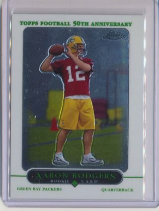 2005 Topps Chrome Aaron Rodgers Base Rookie Rc 190 Packers