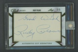 2017 - 18 Leaf Pearl Hockey Rudy Pilous Cut Signature Auto 2/3